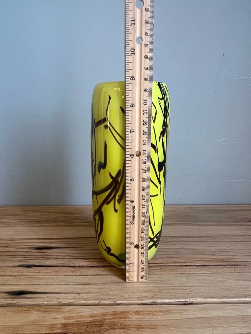 Bright Yellow Abstract Ceramic Vase